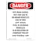 Signmission OSHA Danger Sign, 10" Height, Rigid Plastic, Off-Road Diesel Not For Use In, Portrait OS-DS-P-710-V-2394 - alternate 1